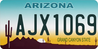 AZ license plate AJX1069