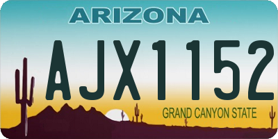 AZ license plate AJX1152