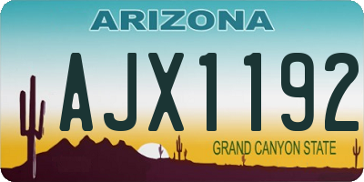 AZ license plate AJX1192