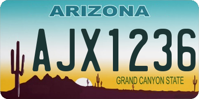 AZ license plate AJX1236