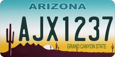 AZ license plate AJX1237