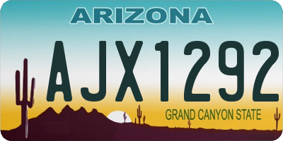 AZ license plate AJX1292