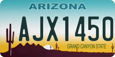 AZ license plate AJX1450