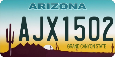 AZ license plate AJX1502