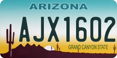 AZ license plate AJX1602