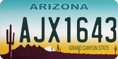 AZ license plate AJX1643