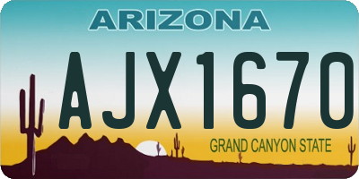 AZ license plate AJX1670