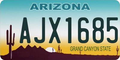 AZ license plate AJX1685