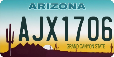 AZ license plate AJX1706