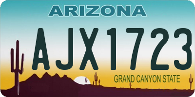 AZ license plate AJX1723