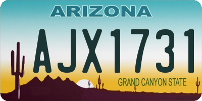 AZ license plate AJX1731