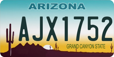 AZ license plate AJX1752