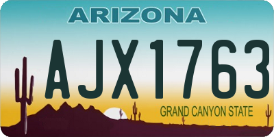 AZ license plate AJX1763