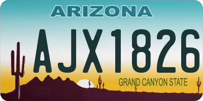 AZ license plate AJX1826