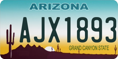 AZ license plate AJX1893