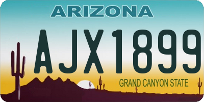 AZ license plate AJX1899