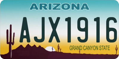 AZ license plate AJX1916