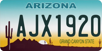 AZ license plate AJX1920