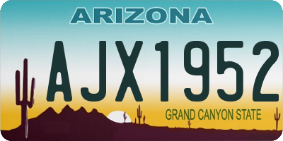 AZ license plate AJX1952