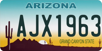 AZ license plate AJX1963