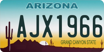 AZ license plate AJX1966