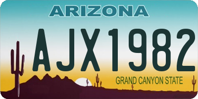 AZ license plate AJX1982