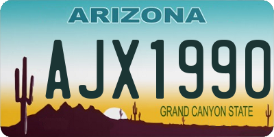 AZ license plate AJX1990