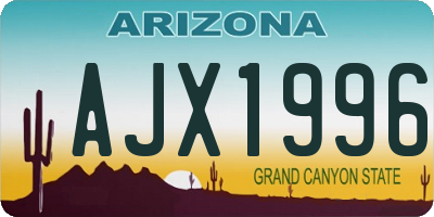AZ license plate AJX1996