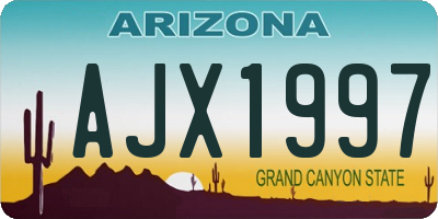 AZ license plate AJX1997
