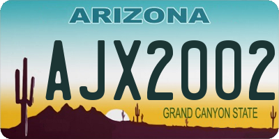 AZ license plate AJX2002
