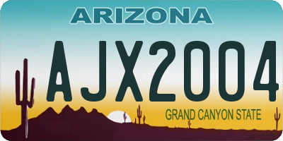 AZ license plate AJX2004