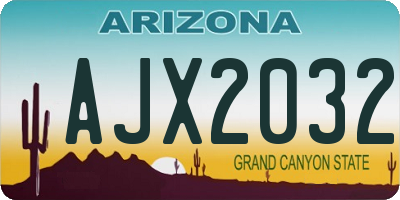 AZ license plate AJX2032