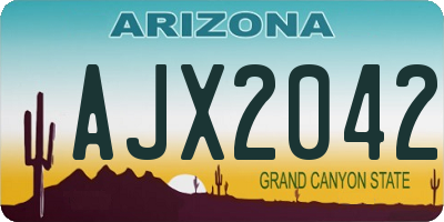 AZ license plate AJX2042