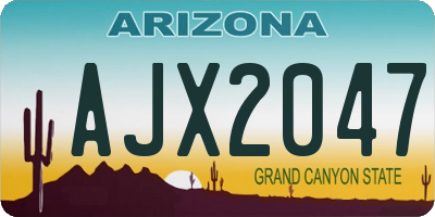 AZ license plate AJX2047