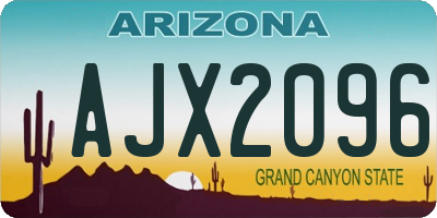 AZ license plate AJX2096