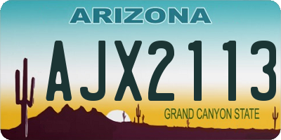 AZ license plate AJX2113