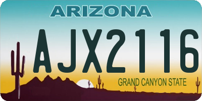 AZ license plate AJX2116