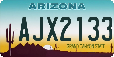 AZ license plate AJX2133