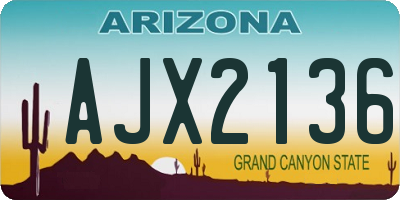 AZ license plate AJX2136