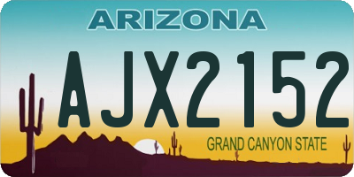 AZ license plate AJX2152