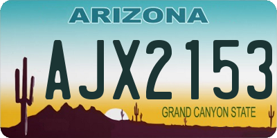 AZ license plate AJX2153