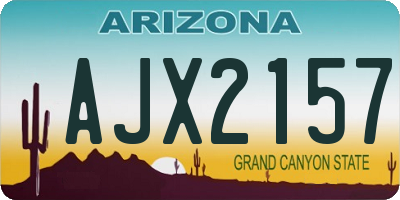 AZ license plate AJX2157
