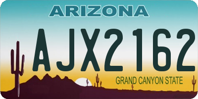 AZ license plate AJX2162