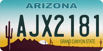 AZ license plate AJX2181