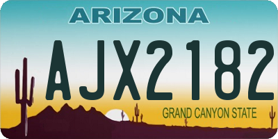 AZ license plate AJX2182