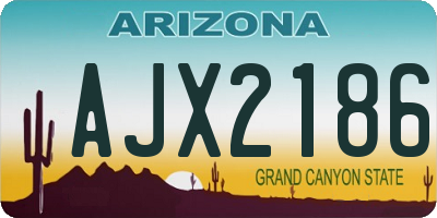 AZ license plate AJX2186