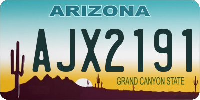 AZ license plate AJX2191