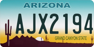 AZ license plate AJX2194