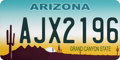 AZ license plate AJX2196