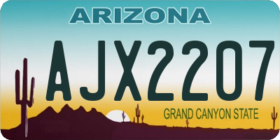 AZ license plate AJX2207